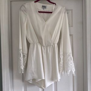 White long sleeve romper